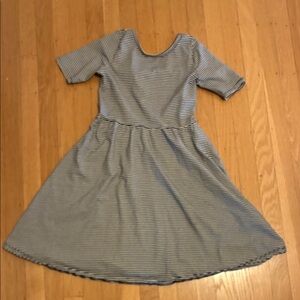 Nordstrom Girls' Black and White Striped Casual Dress